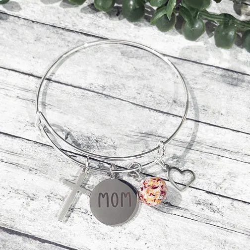 Remembrance Bangle Bracelet using Flower Petals