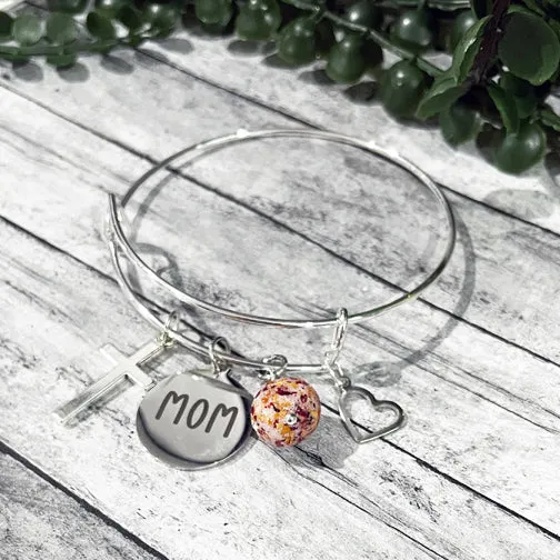 Remembrance Bangle Bracelet using Flower Petals