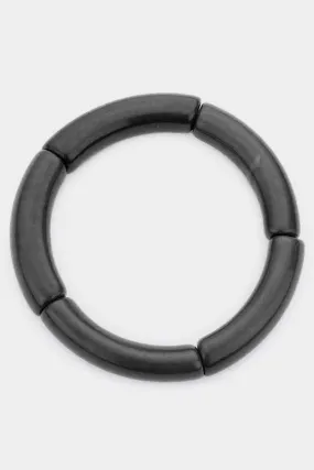 Resin Stretch Bangle in Black