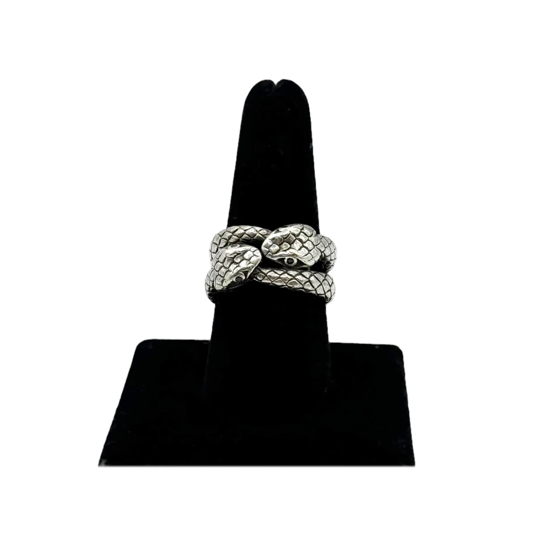 RING Sterling Silver Two-Headed Snake