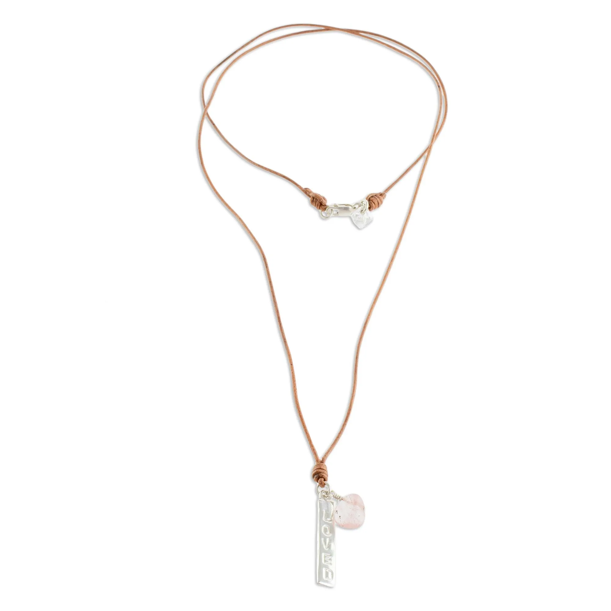 Romantic Rose Quartz Pendant Necklace from Guatemala - Loved | NOVICA