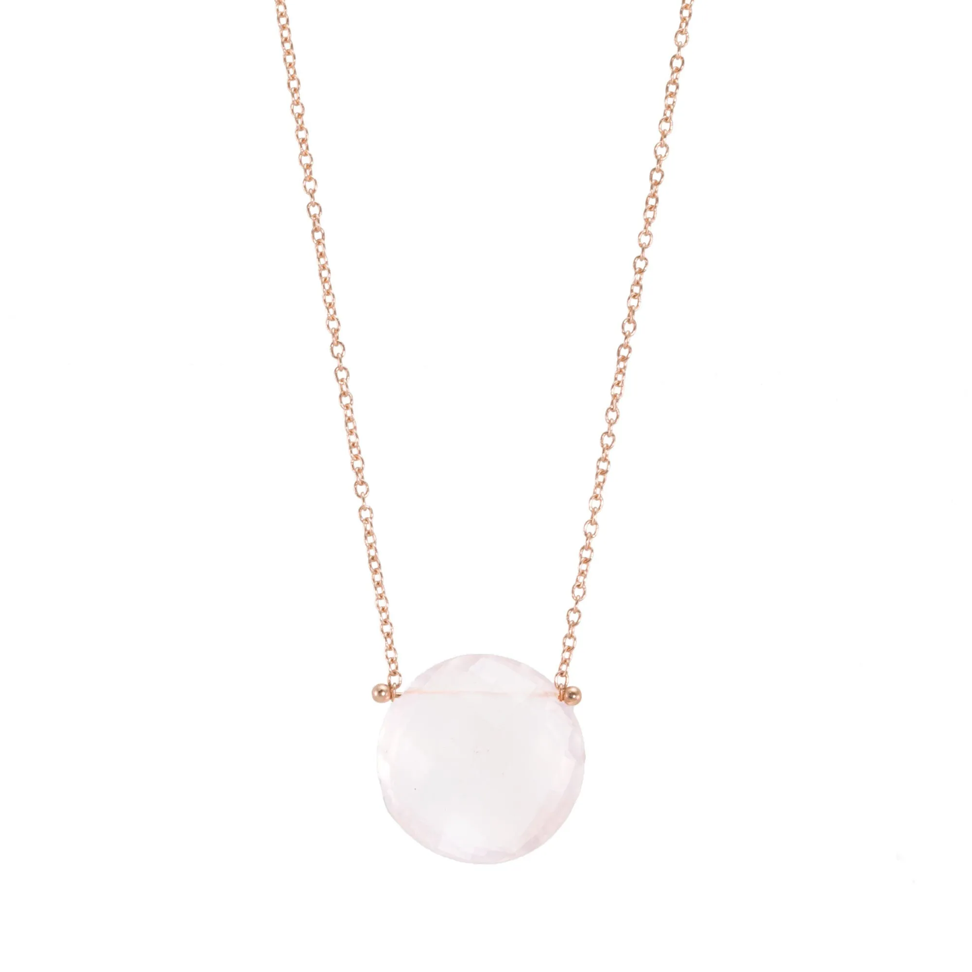 Rose Quartz Drop Pinned Necklace