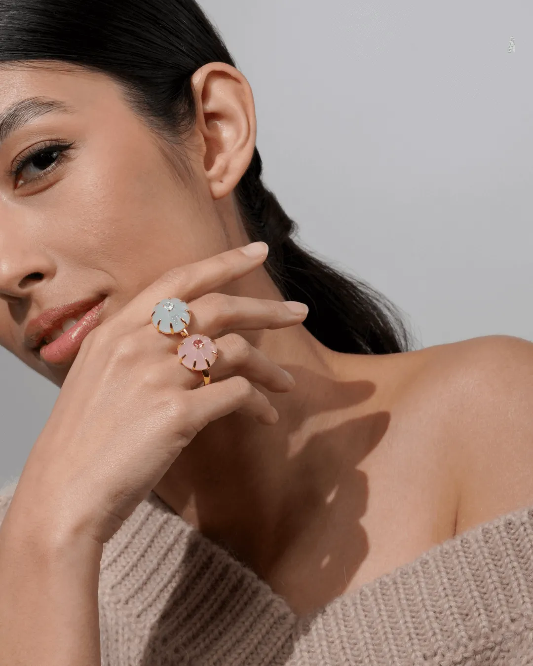 Rose Quartz Melon Ring