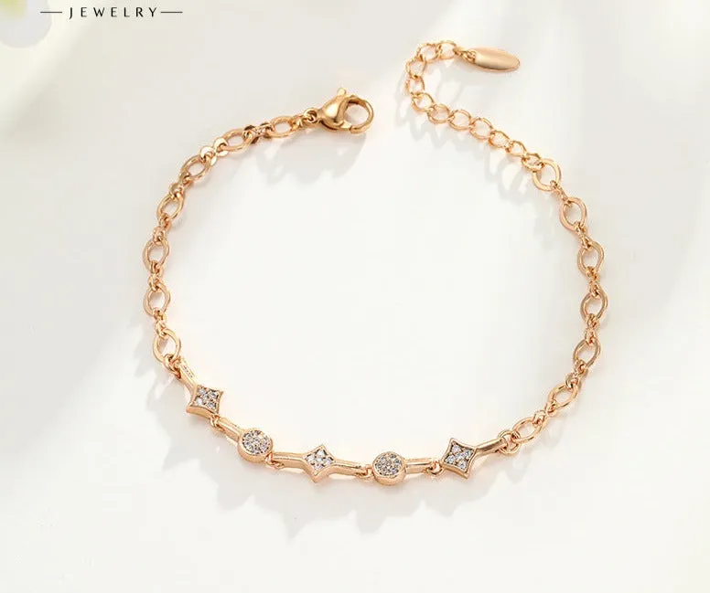 Round bracelet women's fashion light luxury temperament personality ins niche design