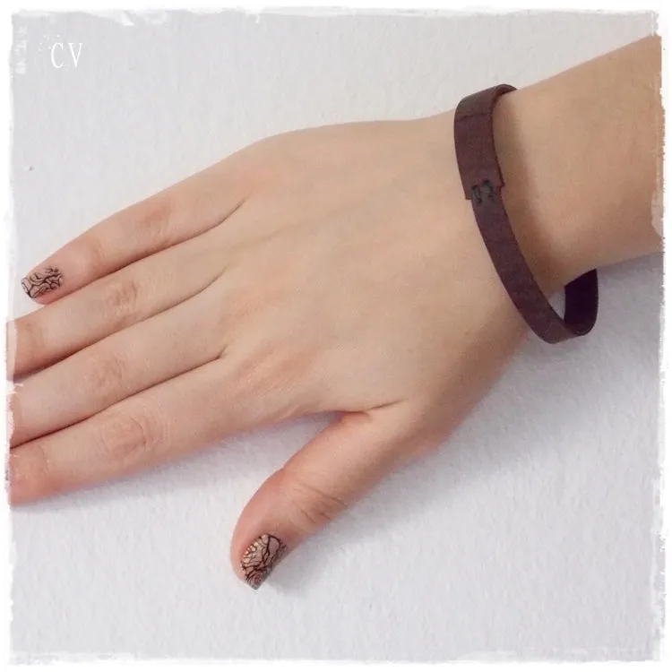 Rustic Leather Bangle Bracelet