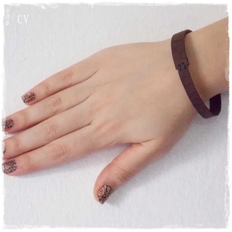 Rustic Leather Bangle Bracelet