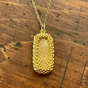 Rutilated Quartz Rectangular Pendant