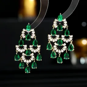 S925 Silver Needle Cubic Zircon Light Luxury Waterdrop Earrings Party Dress Wedding Earrings Wholesale LYG185