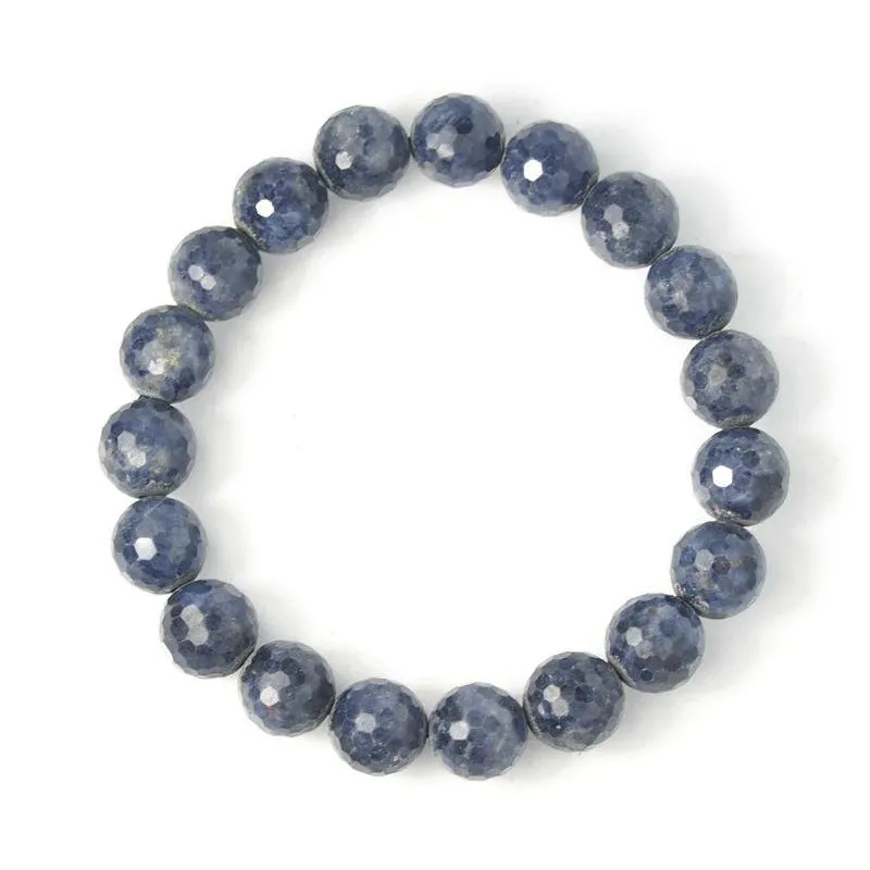 Sapphire Faceted Stretch Bracelet 11mm