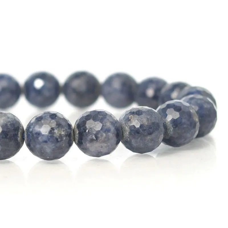 Sapphire Faceted Stretch Bracelet 11mm