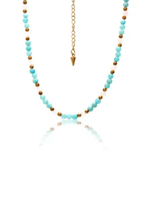 SERENITY NECKLACE AMAZONITE/ROSE/GOLD