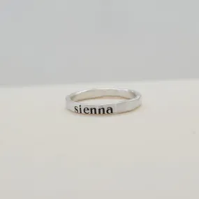 Serif Font Personalized Ring