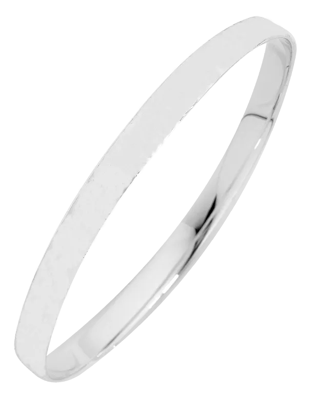 Silver Bangle - Sterling Silver 6mm Solid Bangle - 741761