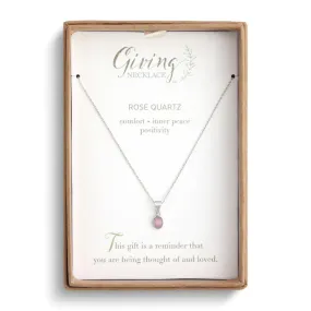 SILVER GIVING NECKLACE ROSE QUARTZ