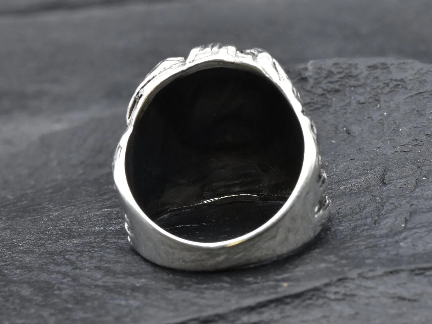 Silver Lion Ring - Lion Head Ring - Animal Statement Ring