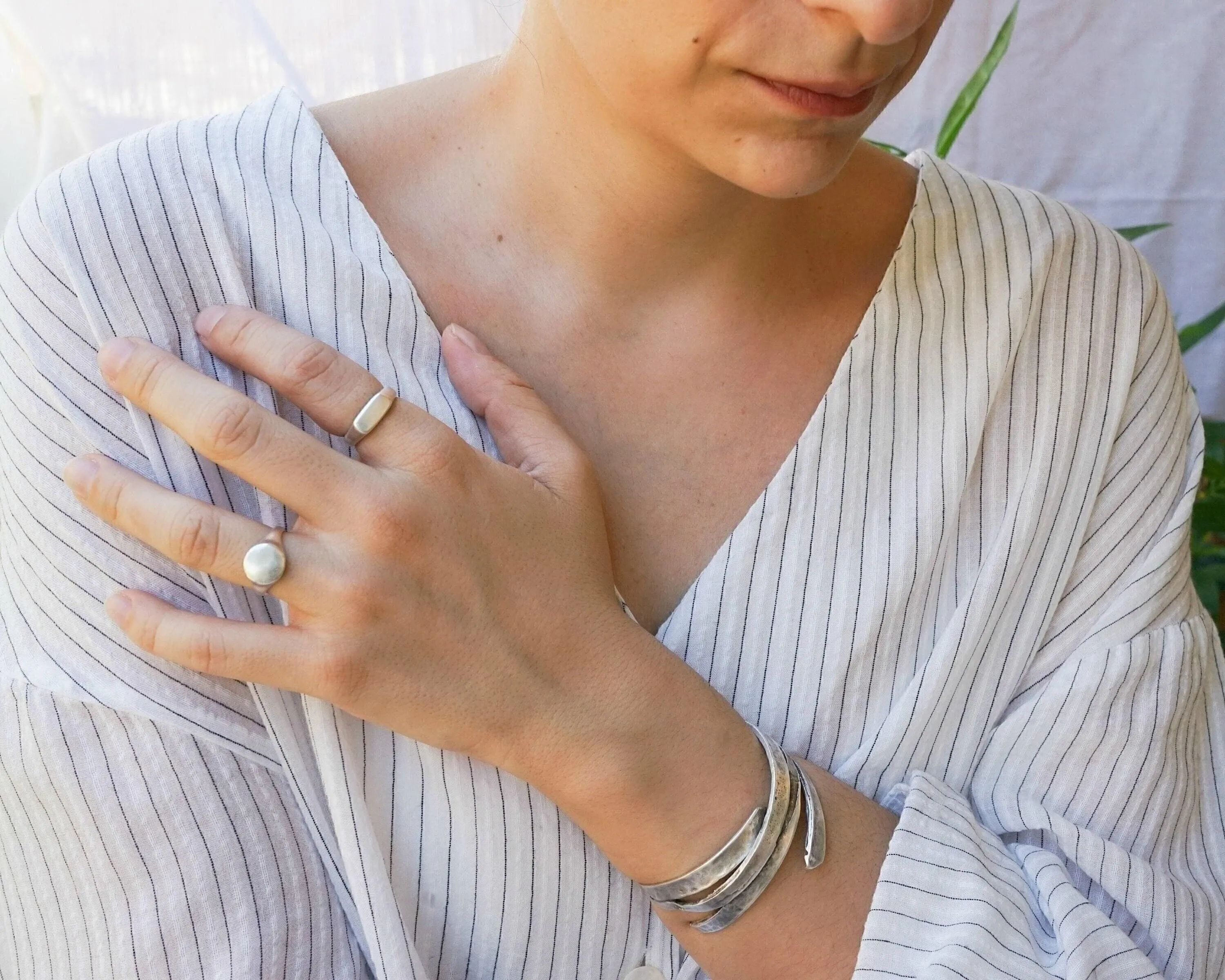 Silver Rectangular Signet Ring
