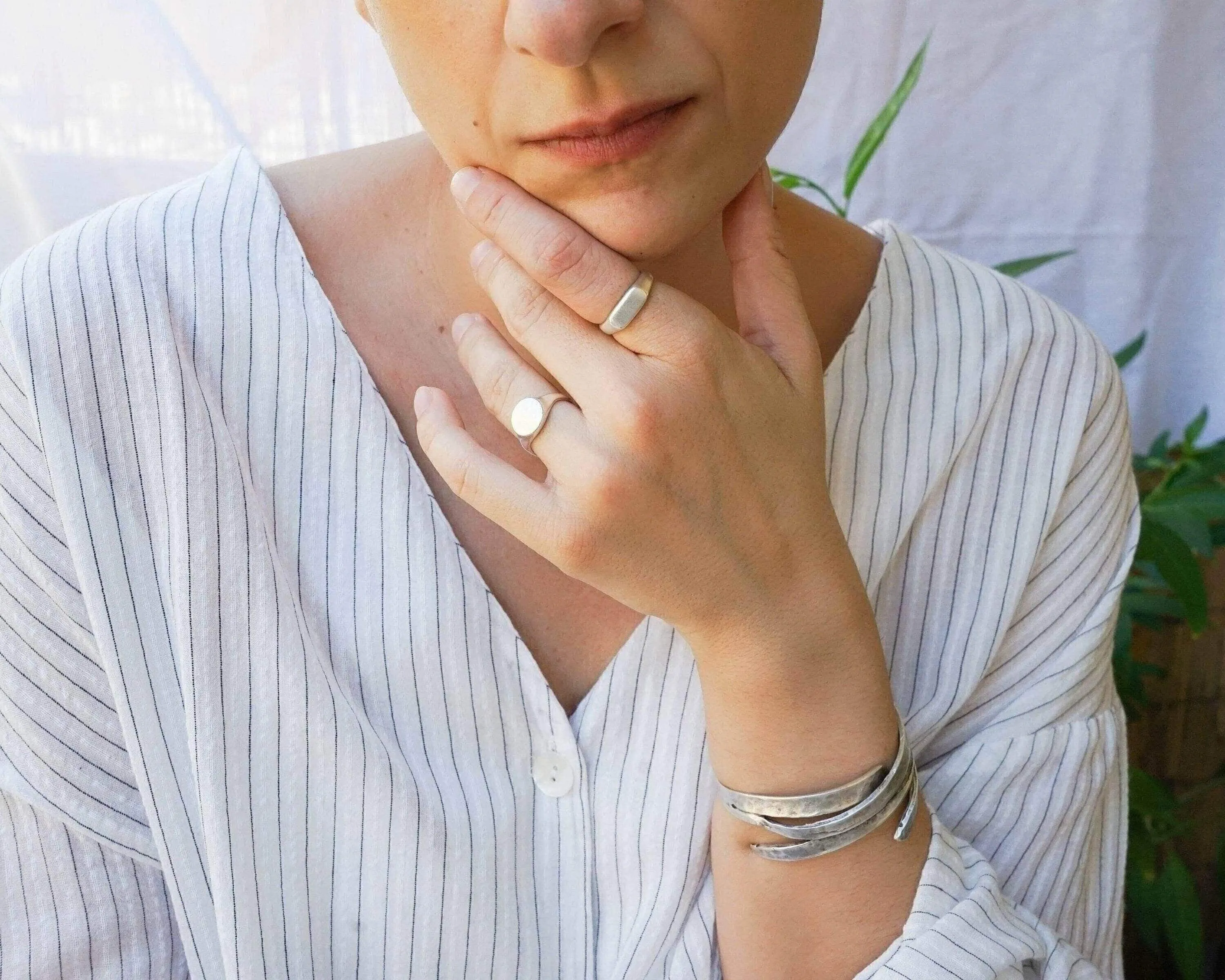 Silver Rectangular Signet Ring