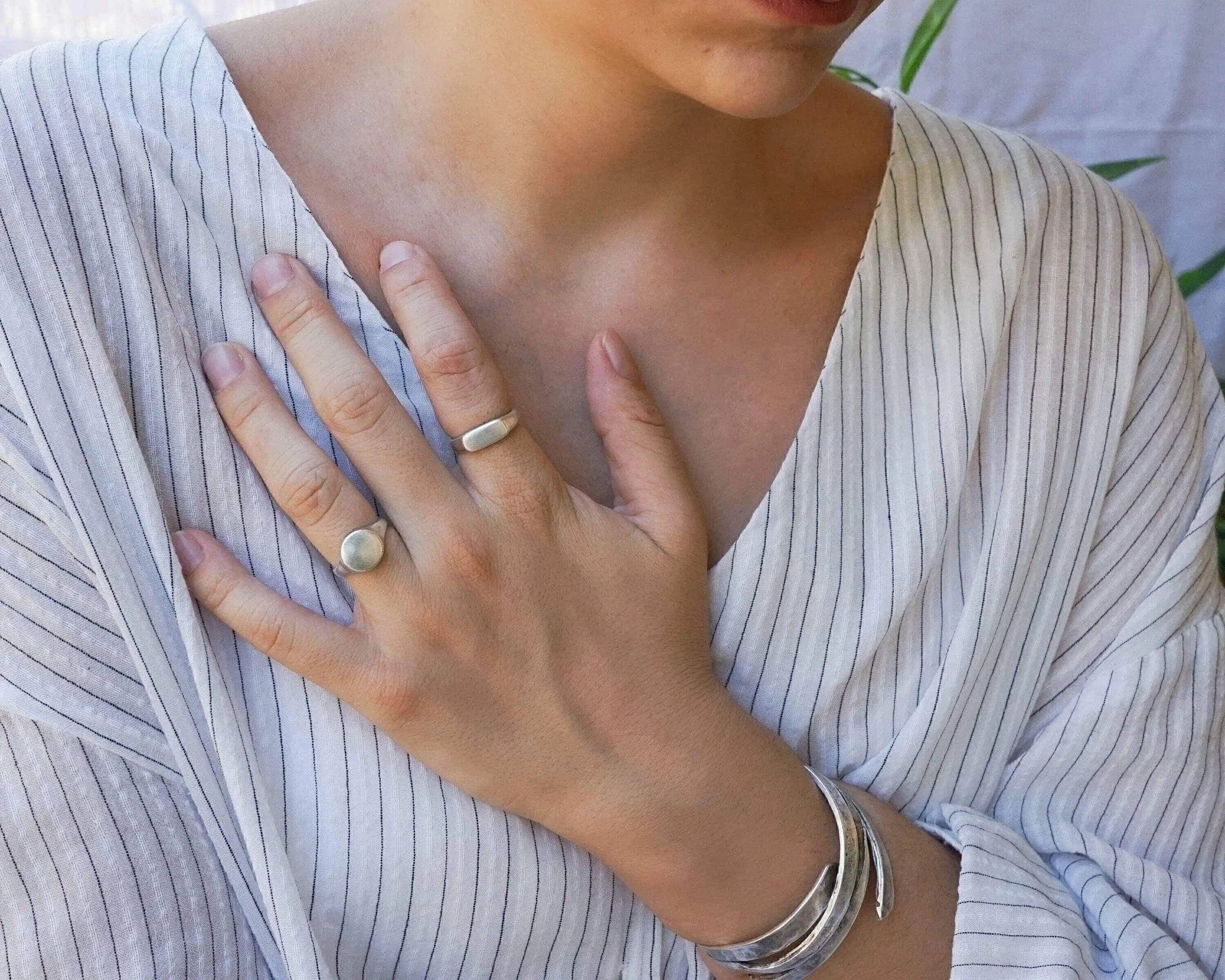 Silver Rectangular Signet Ring