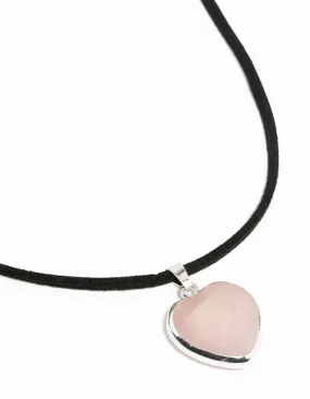 Silver Rose Quartz Rope Necklace