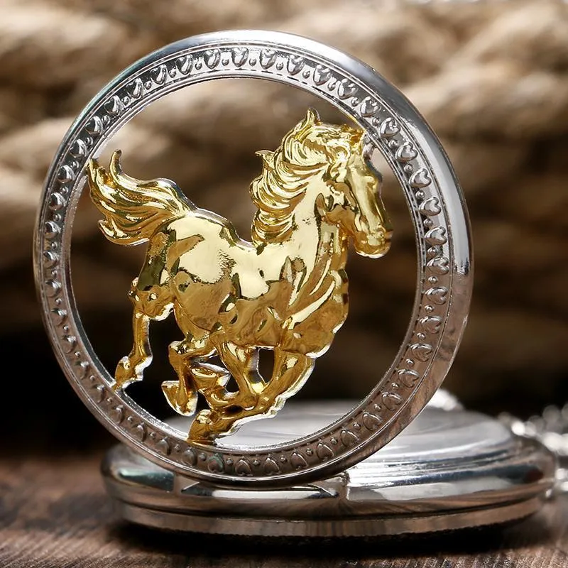 Silver Steampunk Quartz Pocket Watch - Freedom