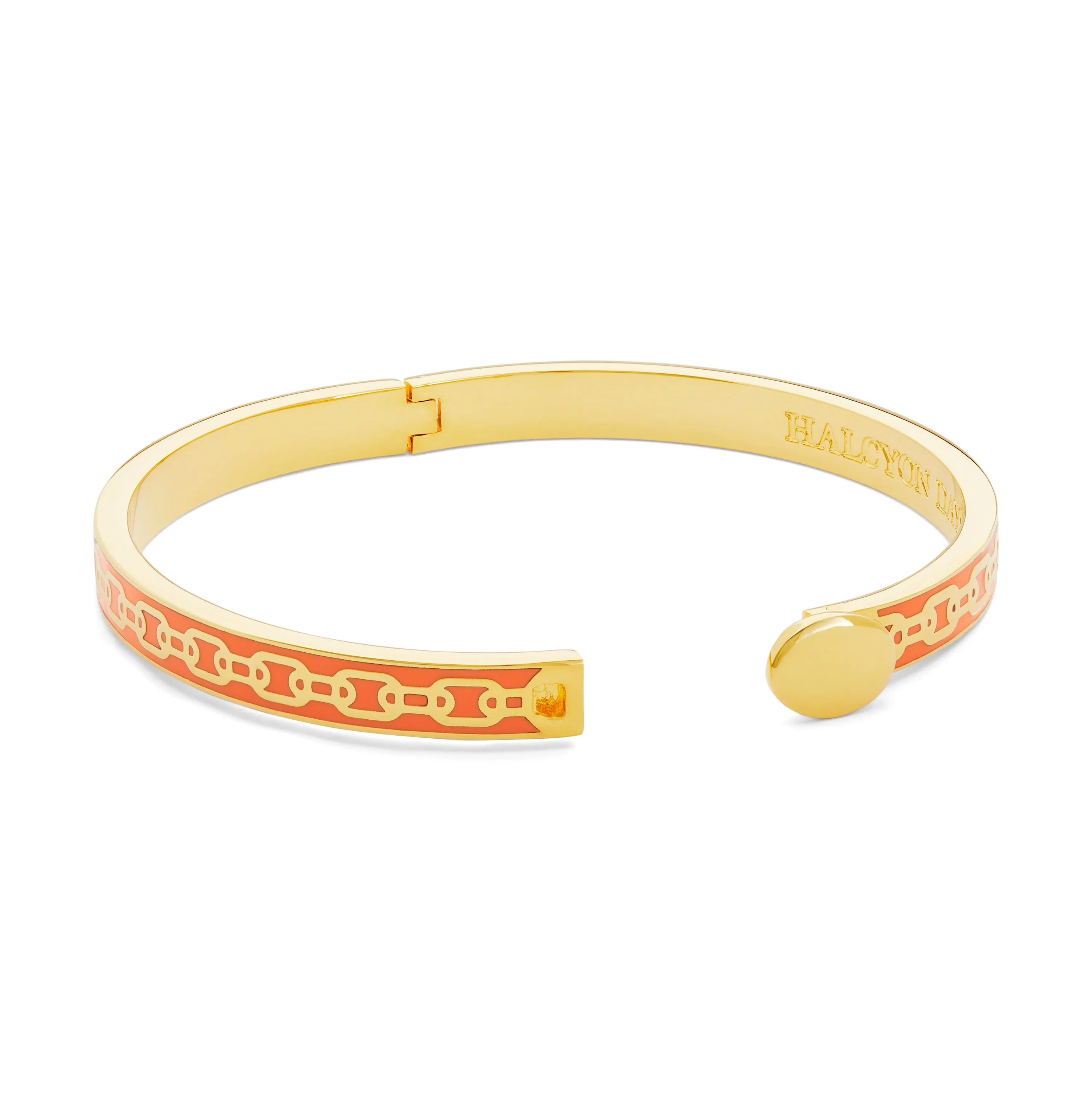 Skinny Chain Orange & Gold Bangle