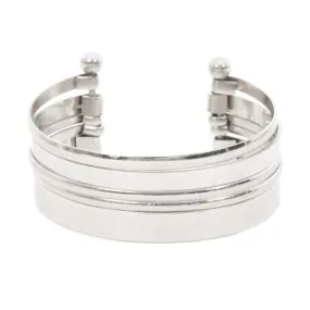 Solid Line Cuff Bracelet - Silver