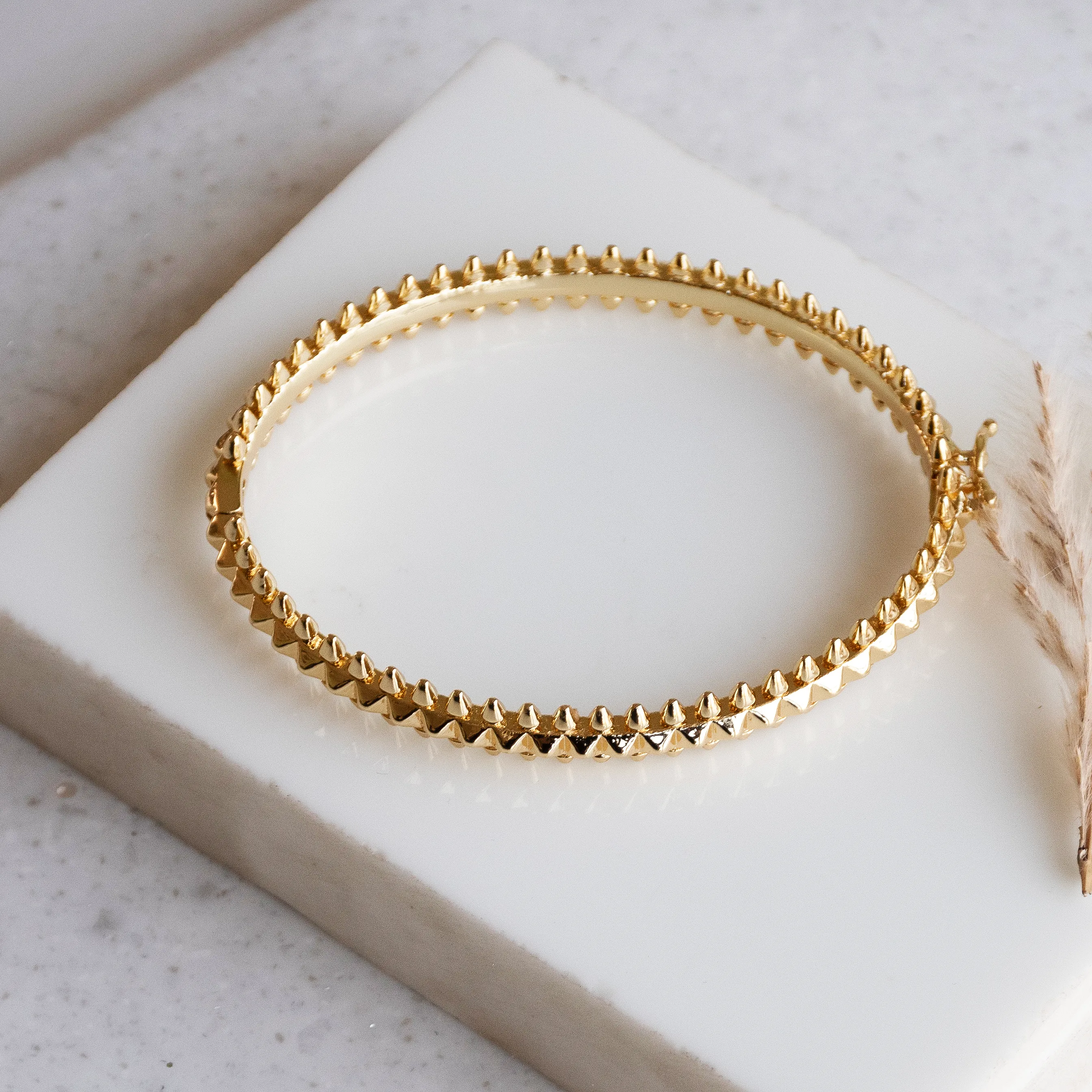 Spike Pinnacle Golden Bangle