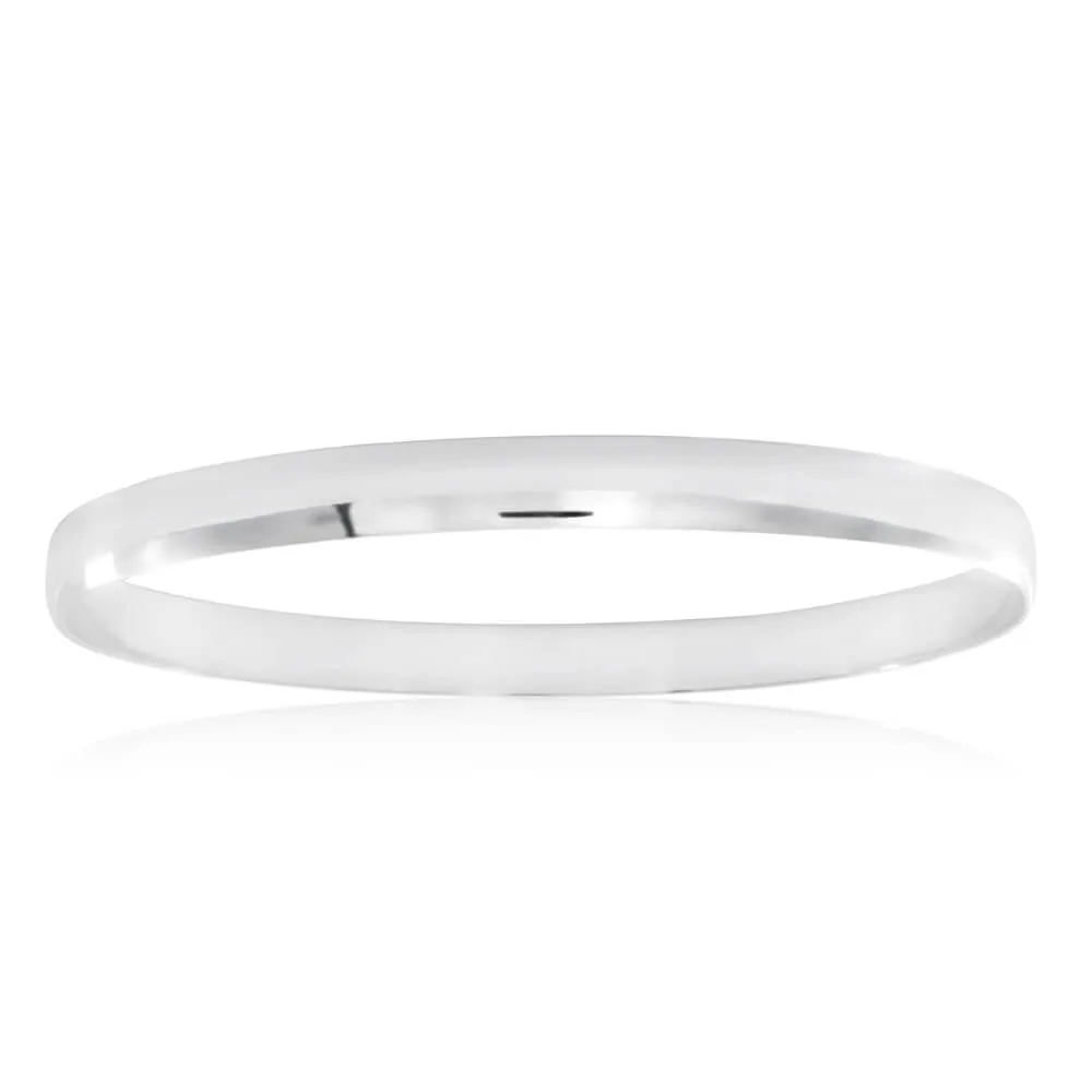 Sterling Silver Plain 65mm Bangle