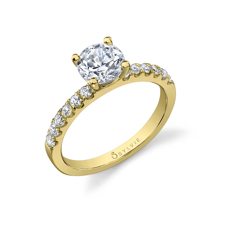 Sylvie Collection 14K Yellow Gold .28ctw Diamond Engagement Ring Semi-Mount (93020)