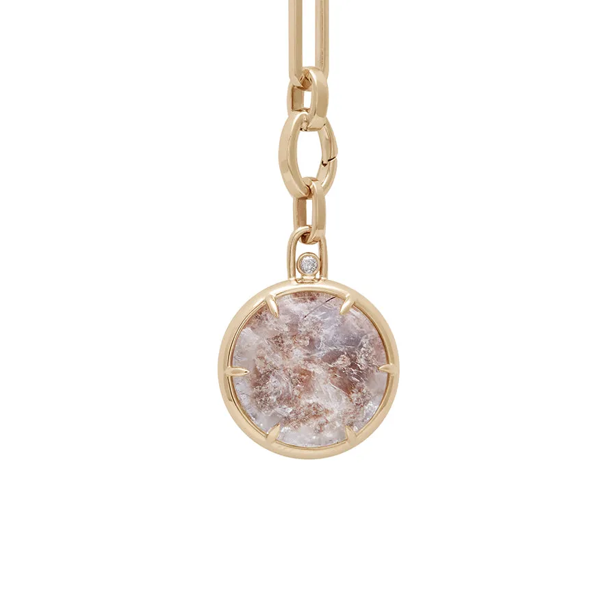 Terra Firma Amulet Pendant Necklace - Yellow Gold, Quartz & Grey Diamonds