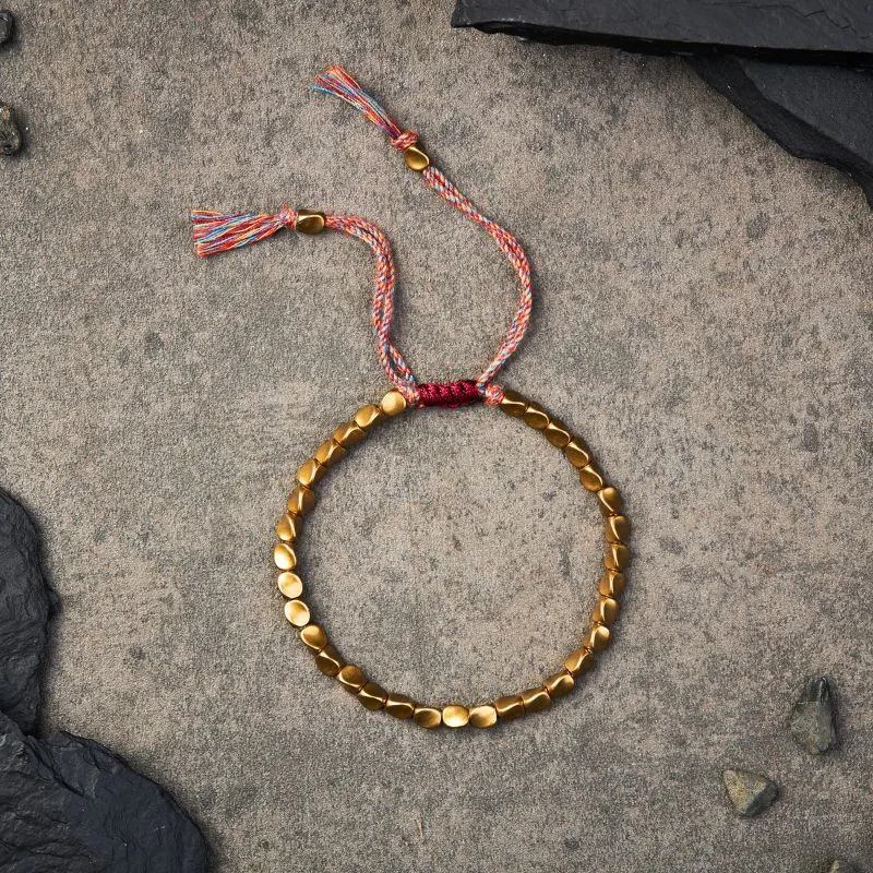 Tibetan Copper Beads Bracelet Handmade - For Healing, Strength & Protection