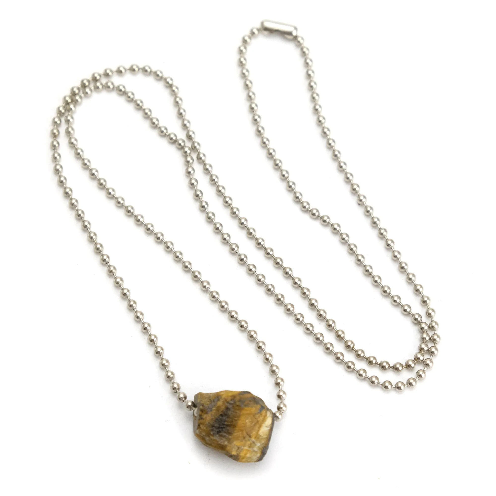 Tiger's Eye Ball Chain Necklace