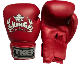 Top King Boxing Gloves Ultimate Velcor TKBGUV No Air Red