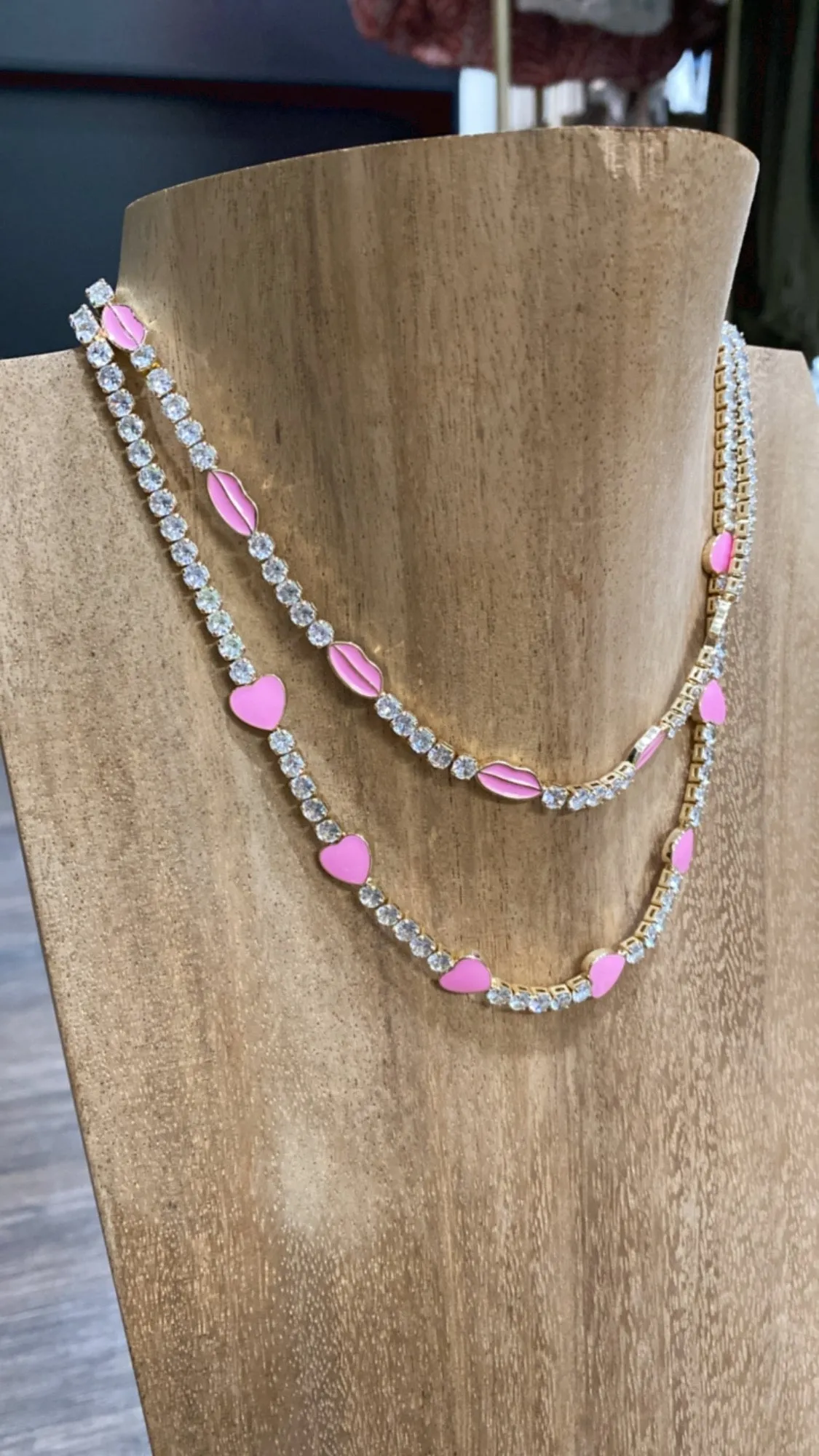 Treasure Jewels Pink Kiss Necklace