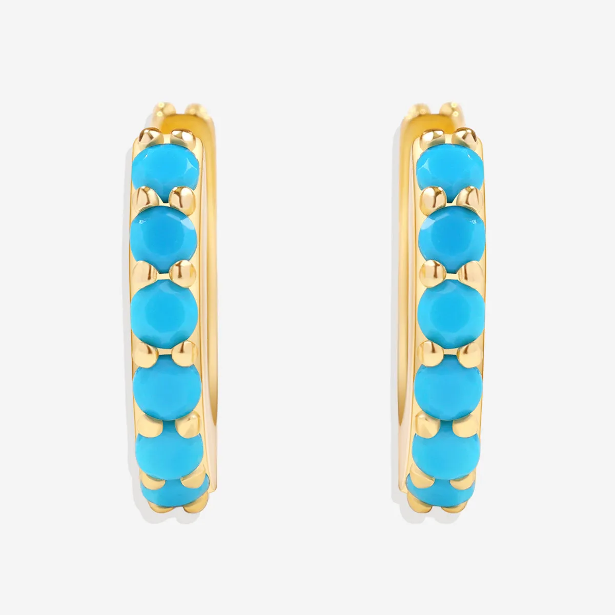 Turquoise Reversible Huggie Hoops