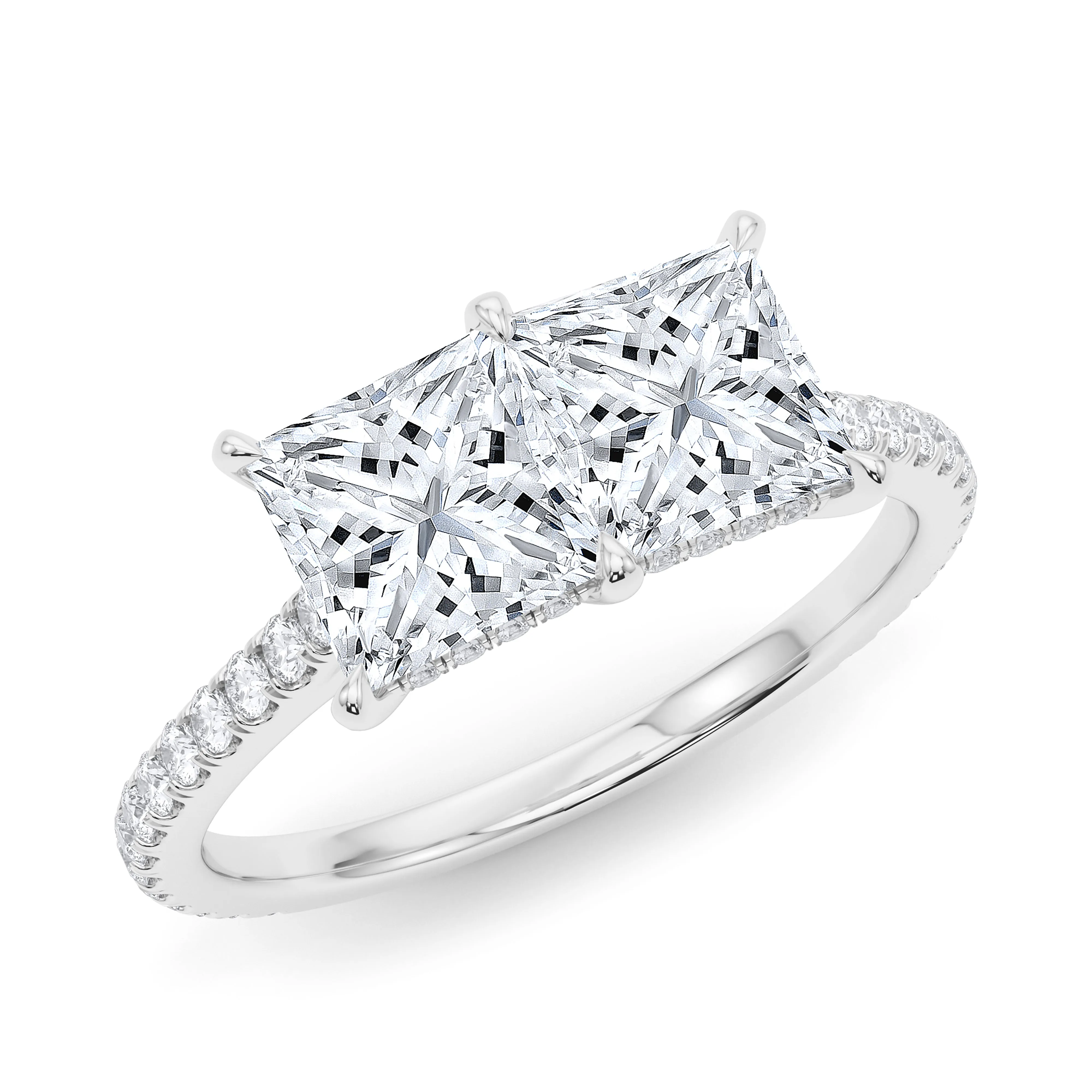 Twin Princess Pave Ring