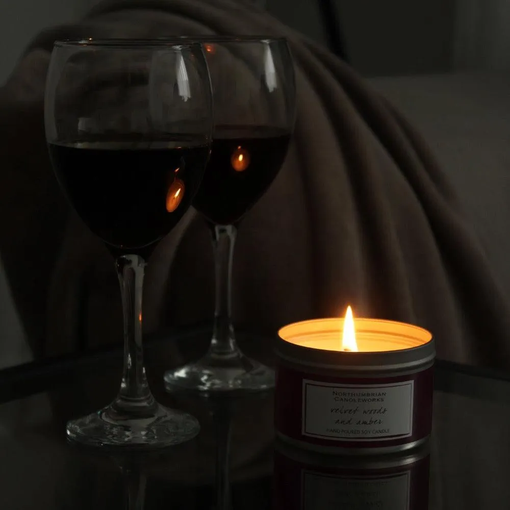 Velvet Woods & Amber Candle in a Tin