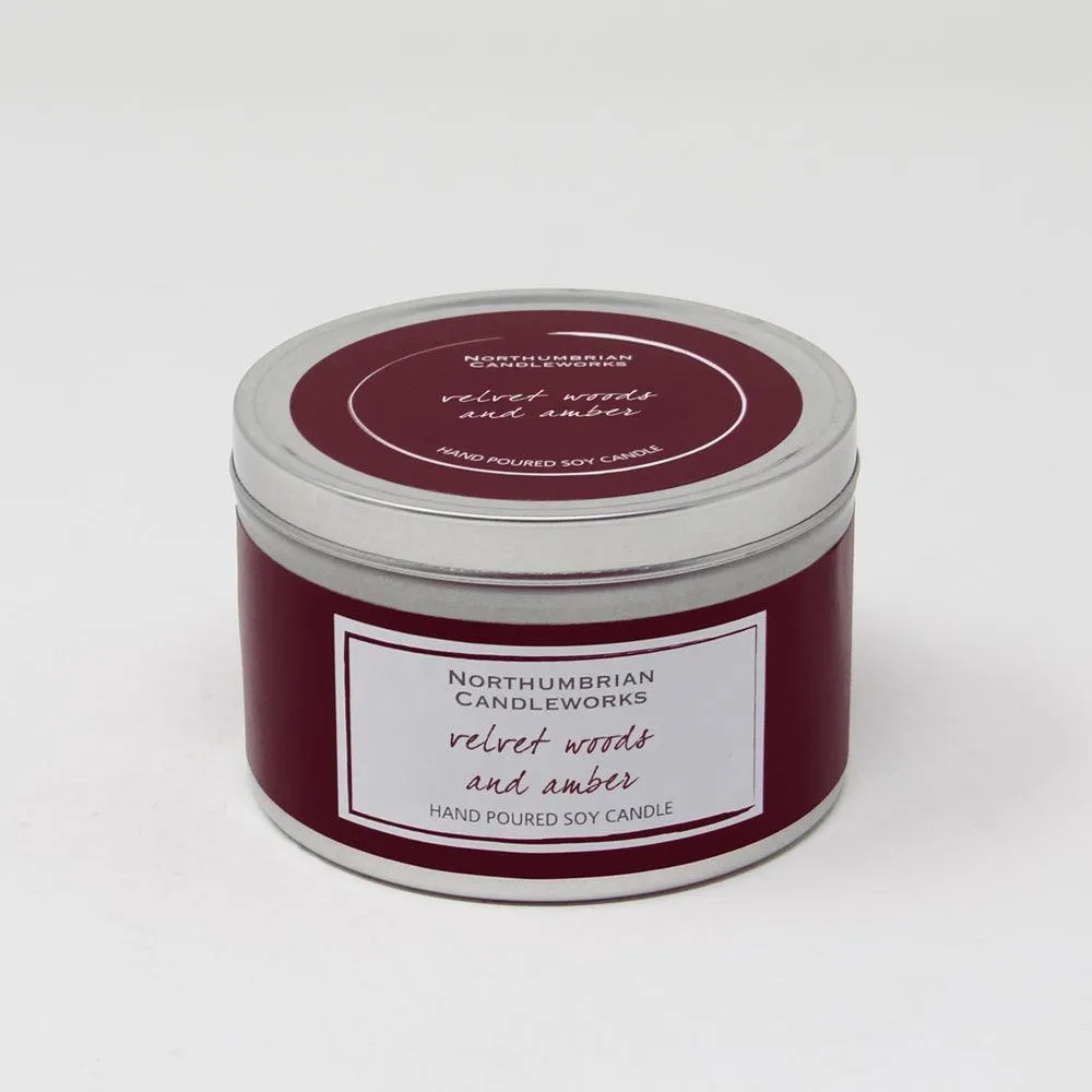 Velvet Woods & Amber Candle in a Tin