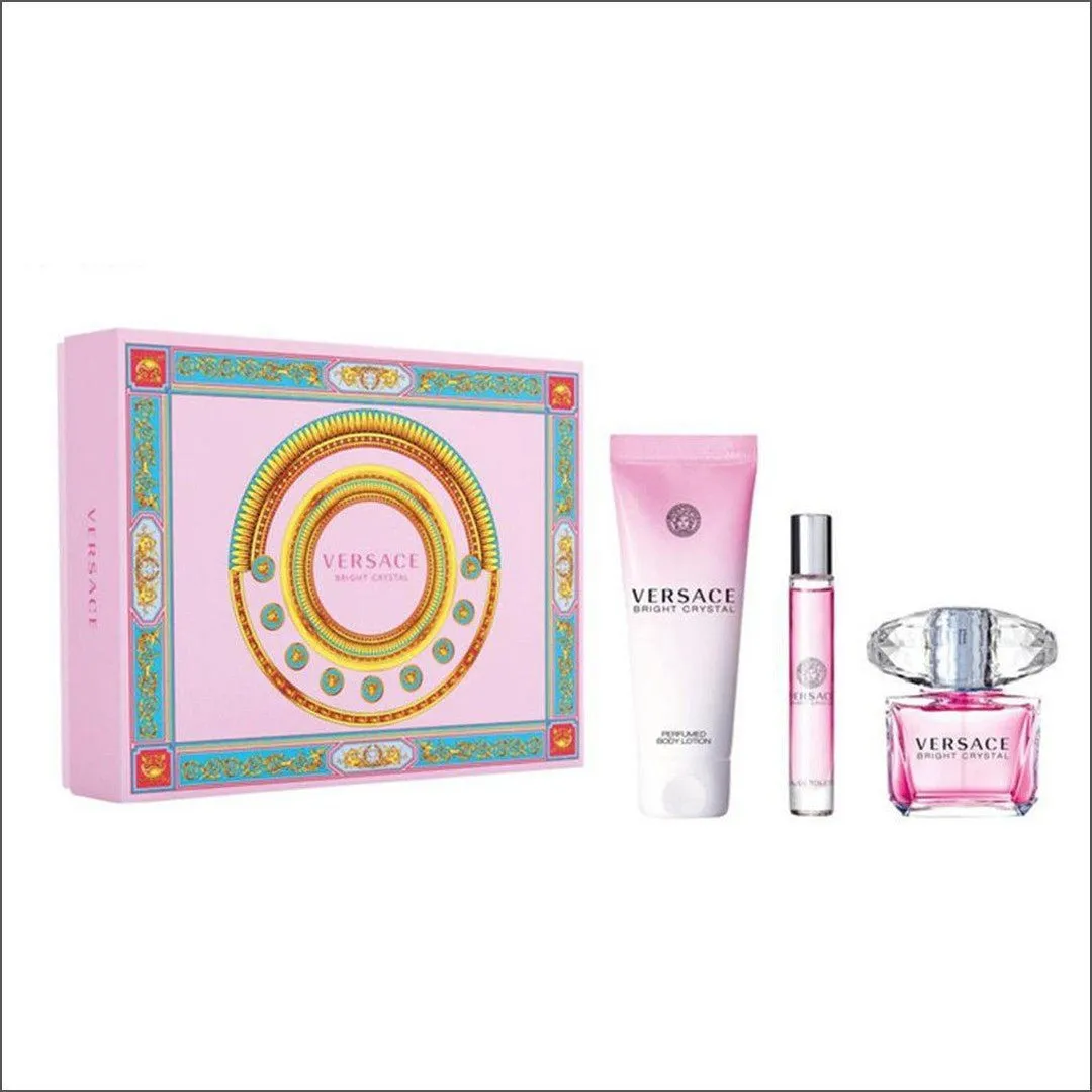 Versace Bright Crystal Eau De Toilette 90ml 3 Piece Gift Set