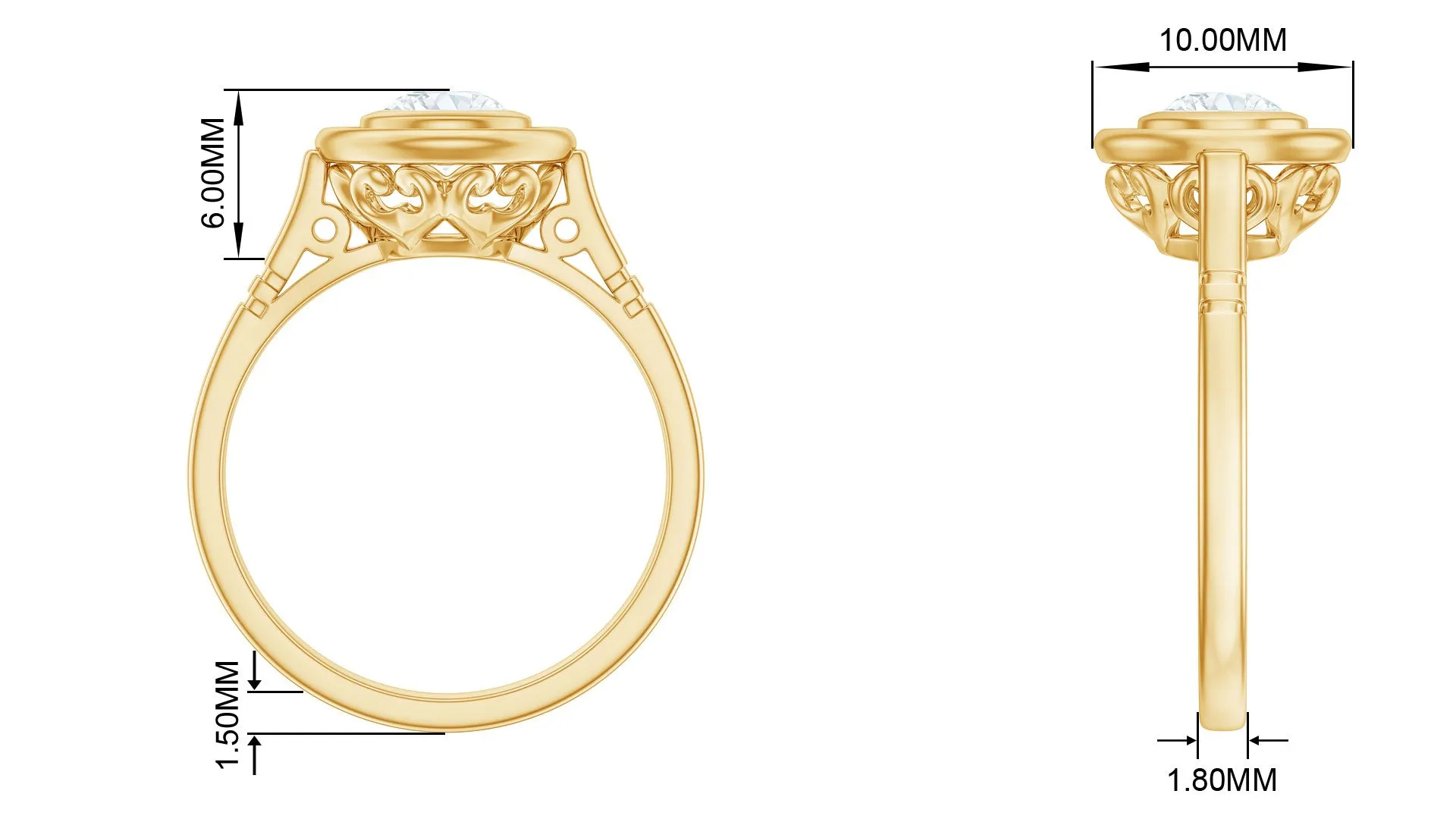 Vintage Inspired Lab Grown Diamond Solitaire Ring