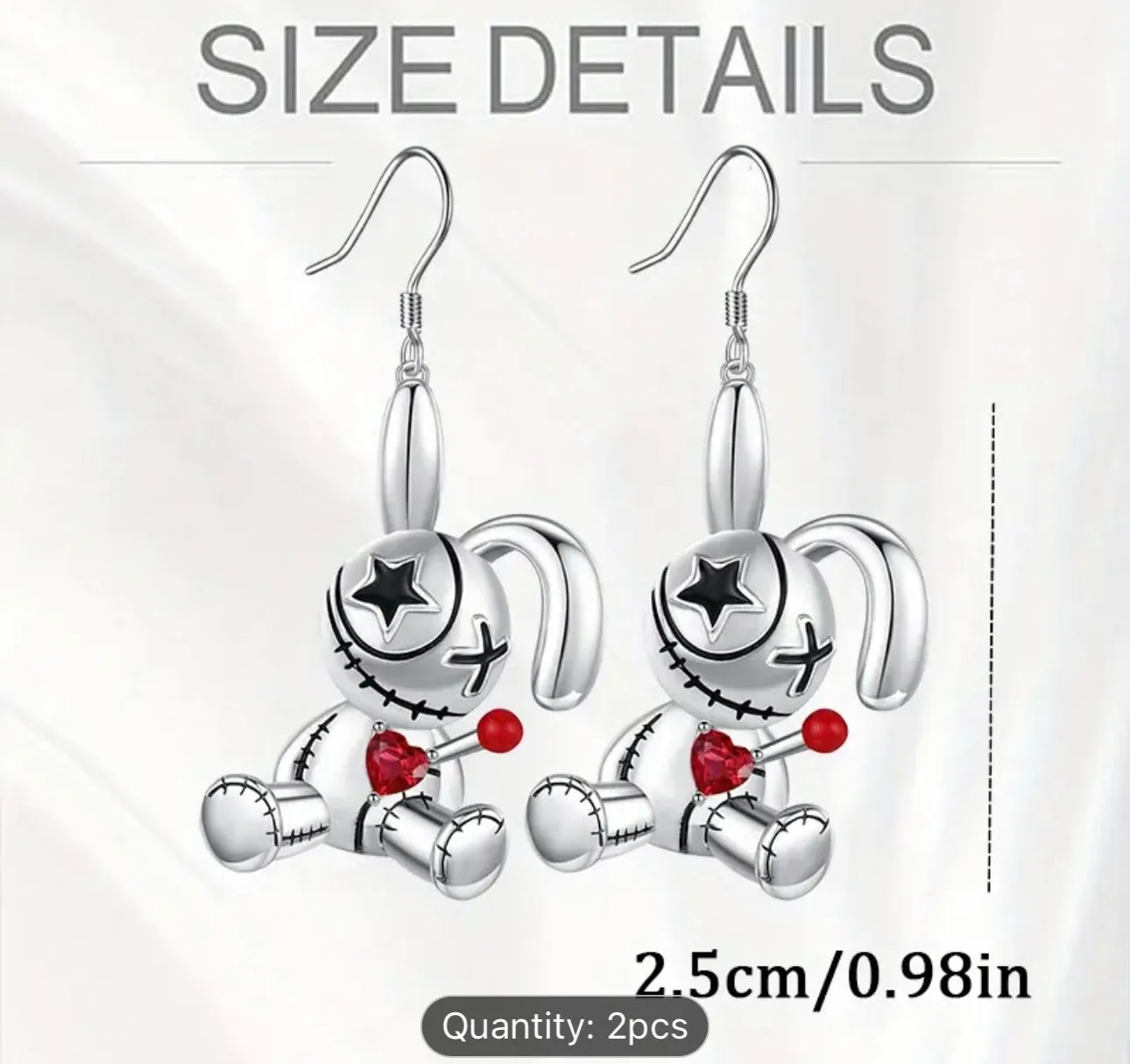 Voodoo doll gothic Halloween earrings