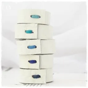 White Leather Band Ring